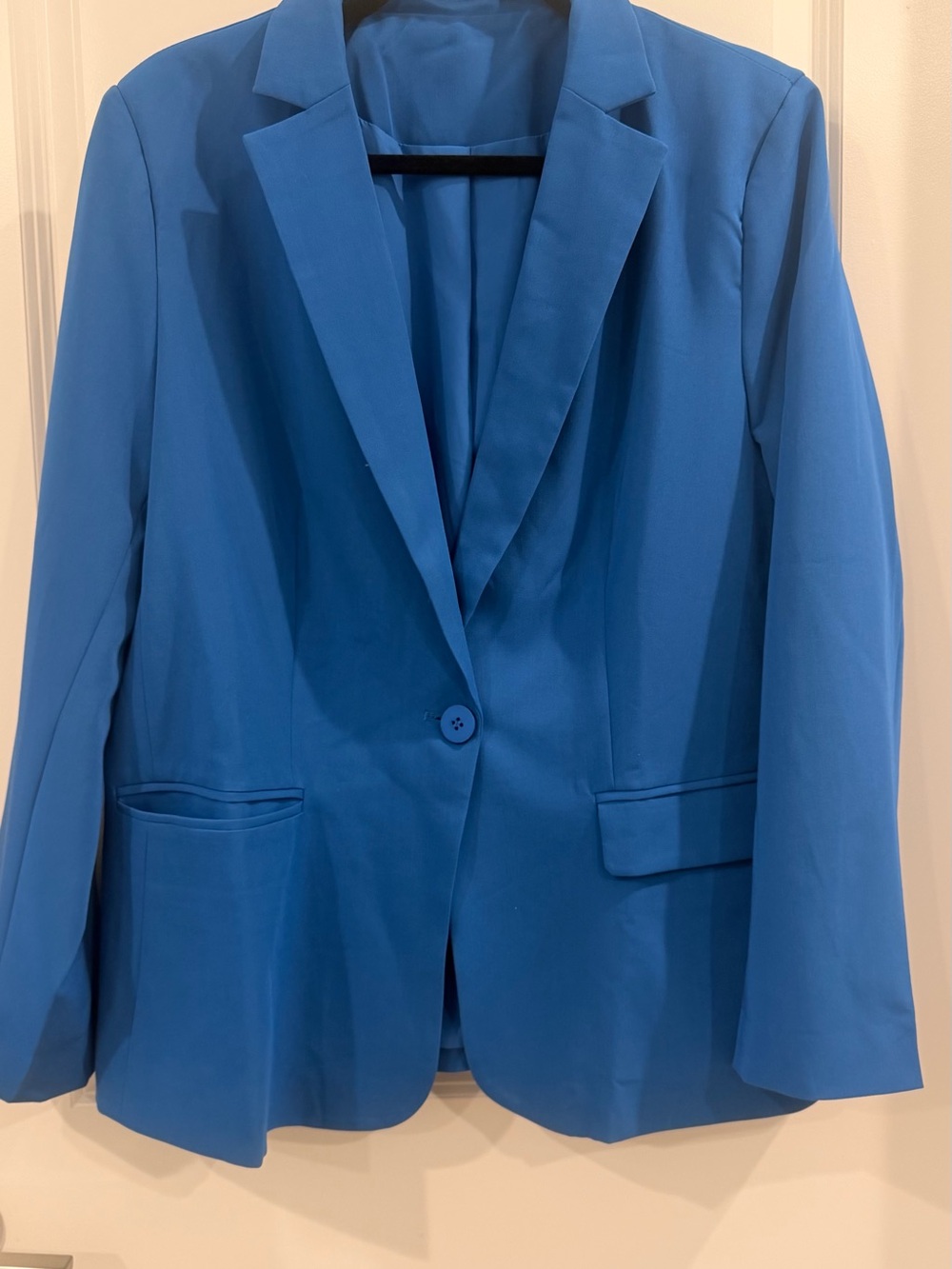Women's Blue Single-Button Blazer